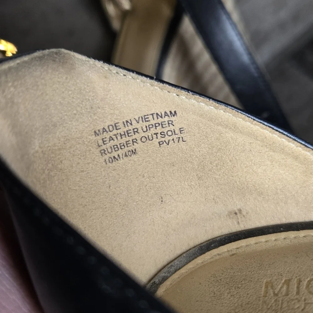Michael Kors Black Wedge Woven Sandals - Picture 4 of 5